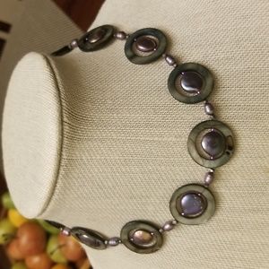 Peacock Pearls & Mother of Pearl Necklace